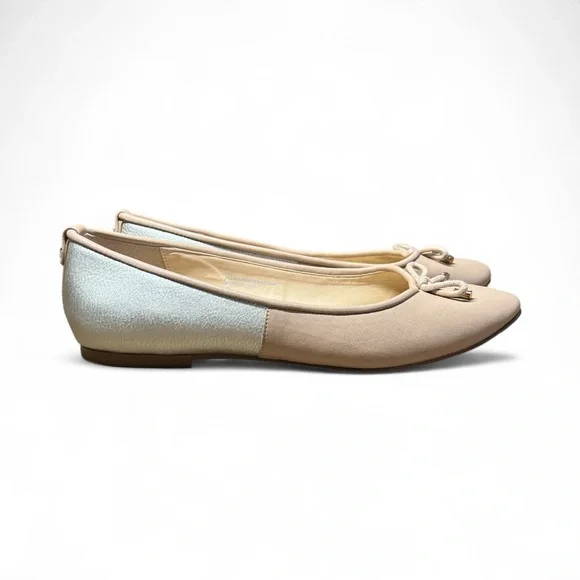 Crown & Ivy nude and Silver flats: size 9M - Picture 1 of 8
